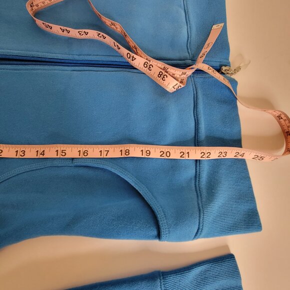 Zella Ladies Bright Azure Blue Fleece Hoody Size L Pockets - Picture 8 of 11